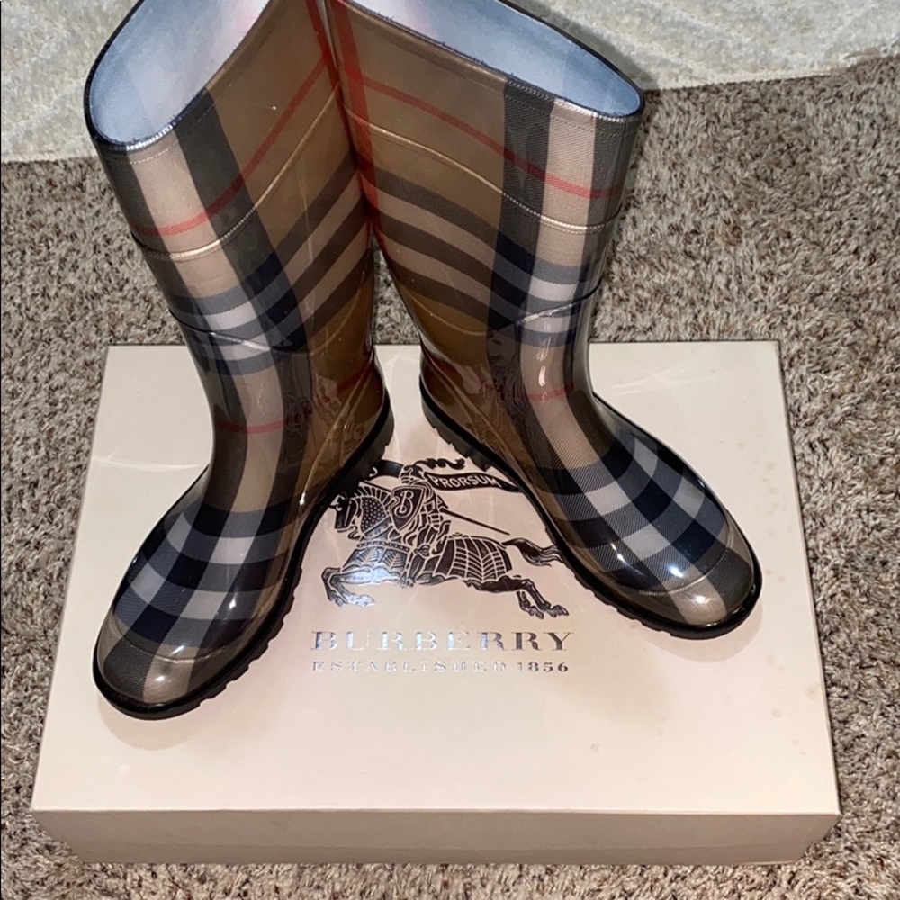 Burberry rain boots